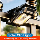 Mini Solar Clip Light with PIR Motion Sensor - Soft Warm Glow Outdoor Fence Lamp