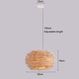 Bamboo Pendant Lamp Hand Knitted Chinese Style Weaving Hanging Lamps 18/19/30cm Restaurant Home Decor Lighting Fixtures