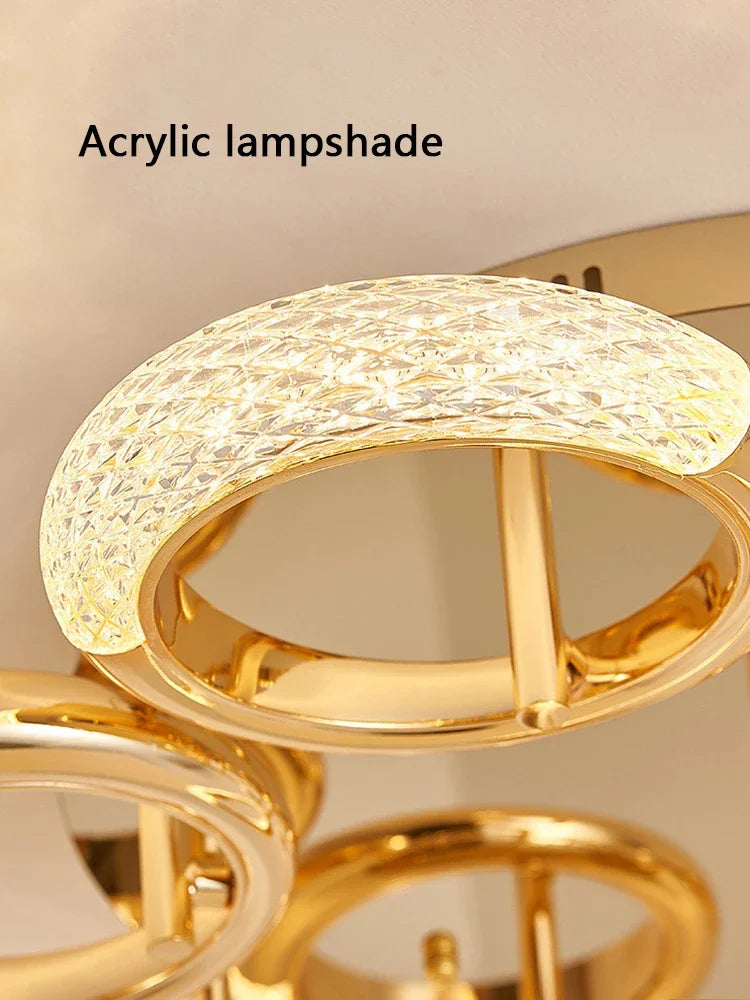 Modern Light Luxury Circle Ring Led Ceiling Lamp Acrylic Luster Living Room Lights Lighting Home Decor Bedroom Lamps Fixtures