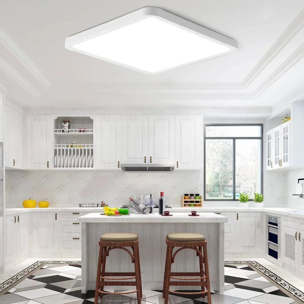 Square LED Ceiling Lights 0.9inch Ceiling Lights 36w 24w Smart Remote/App Voice Control Alexa/Google Control Large  Living Room