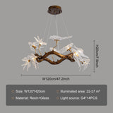 Luxury Glass Bird Chandelier (Designer Swallow Pendant Light) - Modern Decorative Hanging Ceiling Lamp Fixture for Living Room & Dining Room