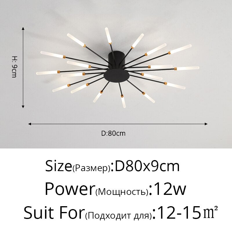 2023 Modern Led Ceiling Chandelier Lamp for Living Dining Room Nordic Creative Bedroom Hall Hanging Ceiling Light Fireworks Lamp