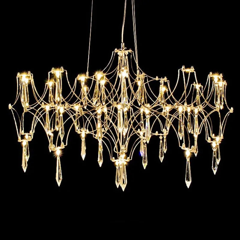 Starry Crystal Chandelier Living Room Light Luxury Modern Hotel Villa Duplex Bedroom Restaurant Fireflies Ceiling Ceiling Light