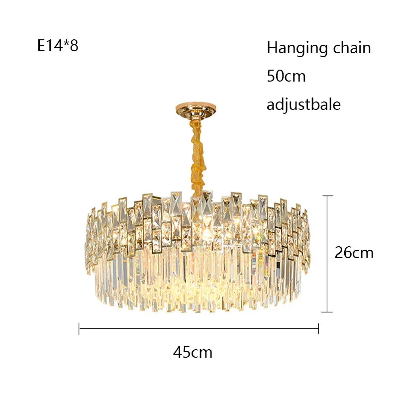 2025 New Modern High-End Light Luxury Crystal Chandeliers for Living Room Dining Bedroom Indoor Decor Lighting Lustres Fixtures