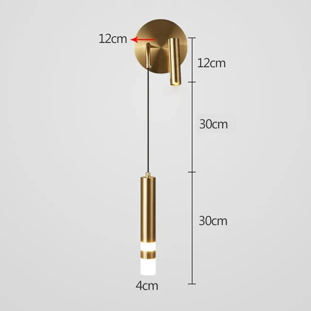 Nordic Luxury Wall Lamp with Reading Spotlight - Modern Linear LED Sconce