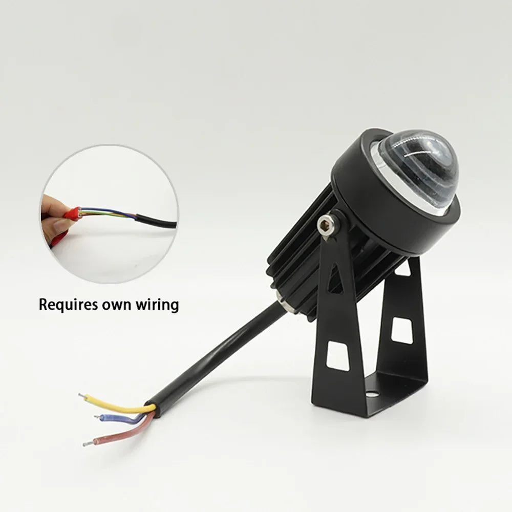 RGB LED Outdoor Landscape Spotlight (3W / 10W, AC 85–265V) - IP65 Waterproof Single-Beam Wall & Garden Lamp