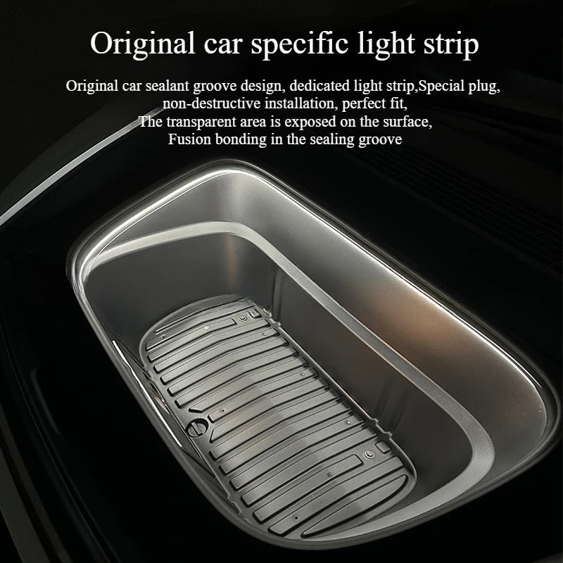 For Tesla Model Y/YL Juniper 2026 Car Front Trunk LED Light Bar Strip Interior Brightening Decorative Lamp Strip Automatic Light