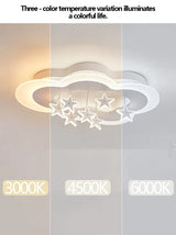 Children's Lamp: Modern Minimalist Star and Cloud Ceiling Light for Boys and Girls, Romantic LED Fixture for Study and Bedroom
