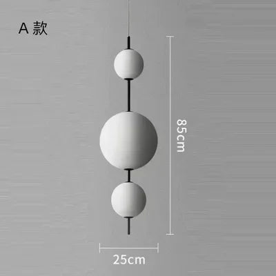 White Glass Round Ball Pendant Ceiling Chandelier Designer 4 Head LED Cafe Bar Bedroom Kitchen Hanging Lamp Fixture