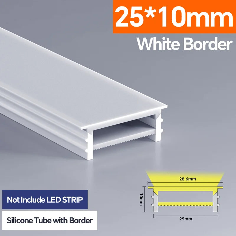 Light Strip Silicone Tube LED Diffuser Flexible Black and White Lampshade with Edge Contour Light Mask Plate Cover