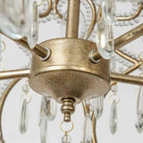 French French Crystal Candle Chandelier (Solid Copper) - Romantic Vintage Pendant Light Fixture for Living Room, Bedroom & Home Decor