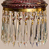 French Crystal Small Chandelier Retro Luxury Bedroom Bedside Hanging Rope Porch Aisle Corridor Balcony Copper Pendant Lighting