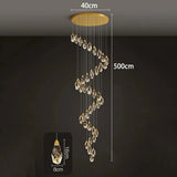 Modern Home Decoration Crystal Ceiling Lights Chandelier Staircase Pendant Lamp Living Room Hanging Lights Interior Lighting