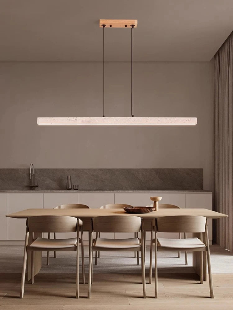 Linear Natural Stone Design 2026 Chandelier Lighting  Dimmable LED Pendant Light Para Sala Estar Hanging Lamps For Dinning Room