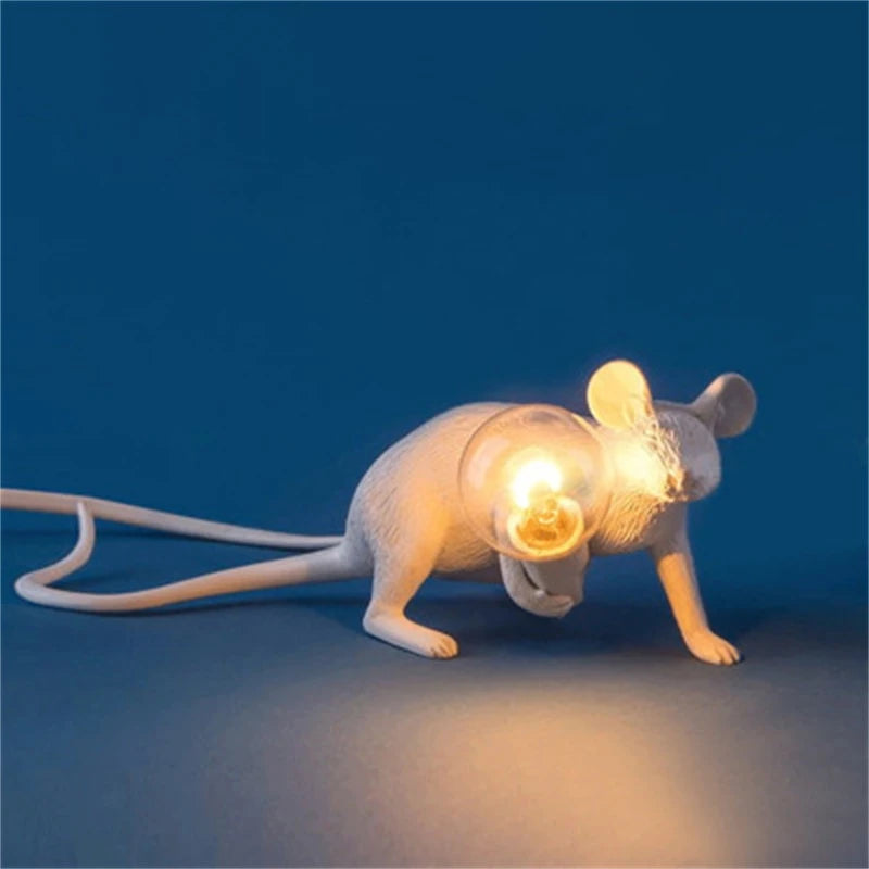 Modern Resin Animal Table Lamp - Mouse, Cat & Squirrel LED Night Light