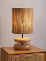 Japanese Cream Vintage Table Lamp Solid Wood Vintage Living Room Bedhead Wabi Sabi Style Study Desk Lamp