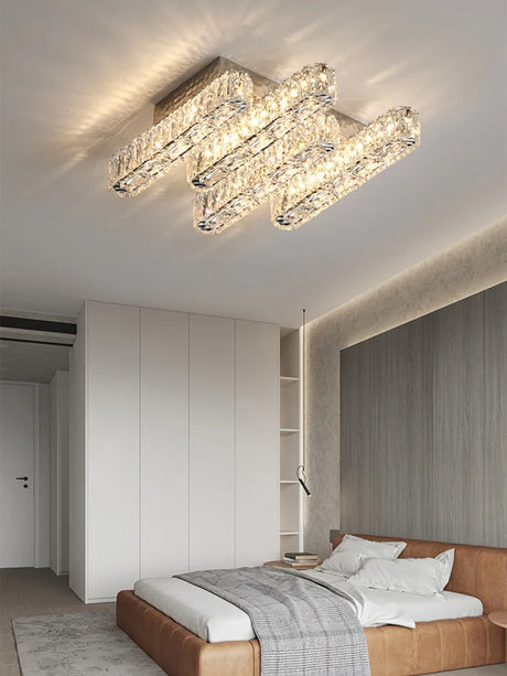 Modern Foyer Luxury 3 Dimmable Ceiling Chandelier Light Lustre K9 Crystal Liner Ceiling Lamp Indoor Lighting Decors Led Luminaire