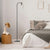 Modern Standing Tall Industrial Arched/Arc Floor Lamp with Glass Shade and 2 Bulbs Included