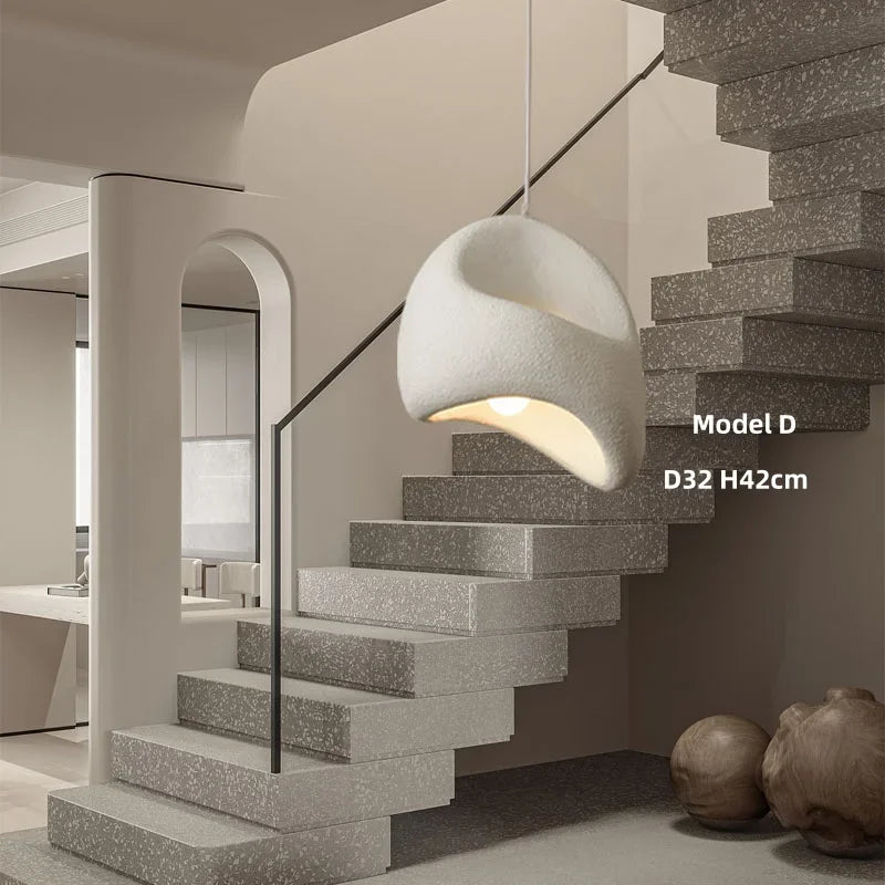 Japanese Wabi Sabi Style Resin Pendant Light Designer Style Homestay Hotel High-end Living Room Restaurant Pendant Light