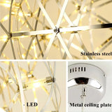 Modern Restaurant Chandelier Creative Personality Dandelion Art Spherical Nordic Fireworks Living Room Spark Ball Chandelier LED
