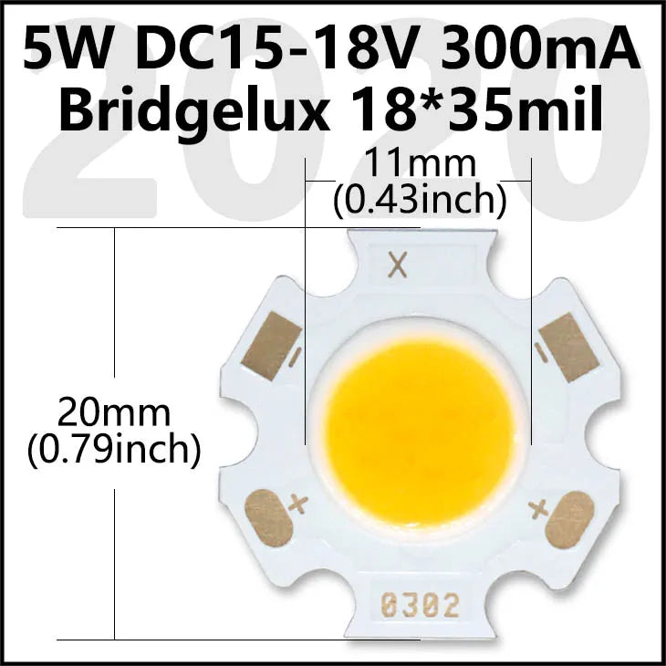 COB LED Chip 3W 5W 7W 10W 20W 30W 40W Light Emitting Diode LED Module Matrix 1313 2020 2828 1919 for Bulb Downlights