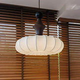 Nordic Modern Cloth & Wood Ceiling Chandelier - Minimalist Fabric Pendant Light Fixture for Living Room, Bedroom & Salon Decor