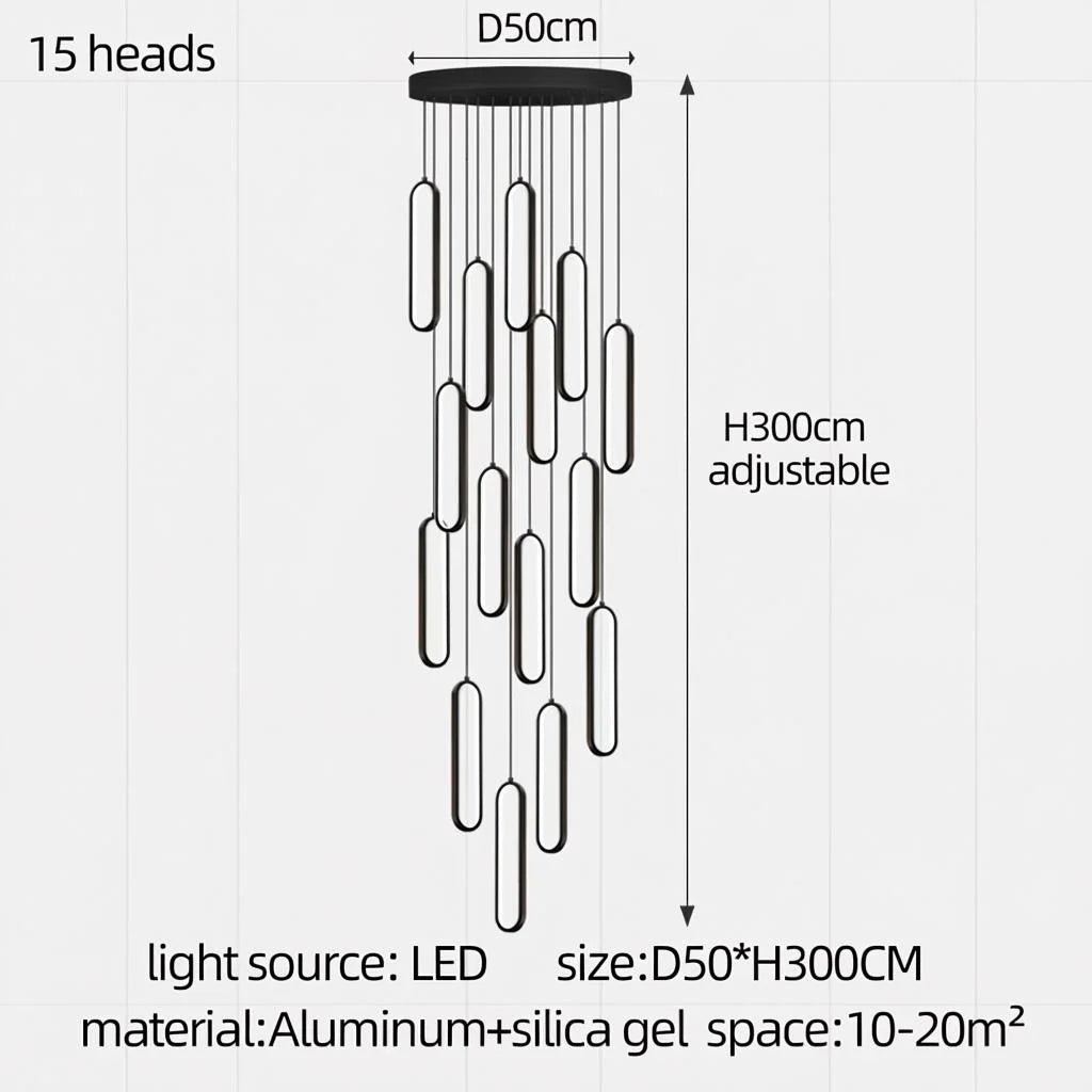 Minimalist Staircase Chandelier Nordic Modern LED Pendant Light Ceiling Lamp Hanging light For Living Room Restaurant Villa Loft