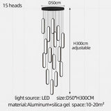 Minimalist Staircase Chandelier Nordic Modern LED Pendant Light Ceiling Lamp Hanging light For Living Room Restaurant Villa Loft