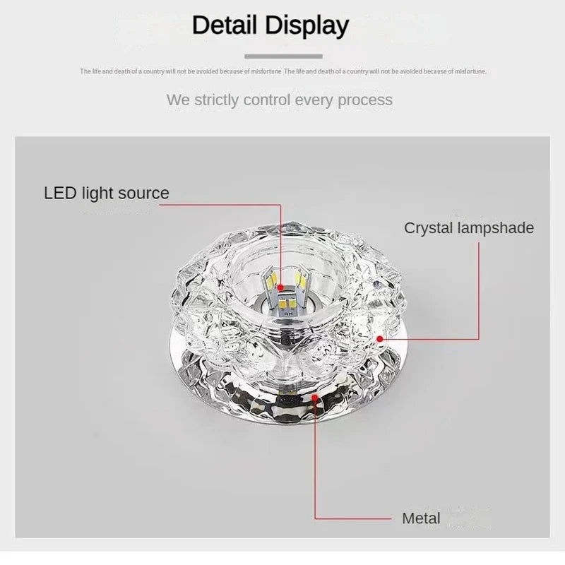 Modern Crystal Led Ceiling Lights For 5w Hallway Corridor Stairway Villa Recessed Downlight Kitchen Coffee Bar Indoor Lights