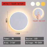 Modern Minimalist Round LED Wall Lamp - Touch Switch & Motion Sensor Porch Light