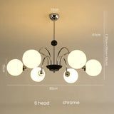 Mid-Century Retro Chandelier French Glass Ball Pengdant Lamp Bauhaus Gold/Chrome Luxury Living Room Bedroom Study Light