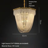 Luxury Brass Crystal Bead Curtains Chandeliers 2025 Modern LED Home Decor Hanging Lamps for Ceiling Living Room Lighting Fixture