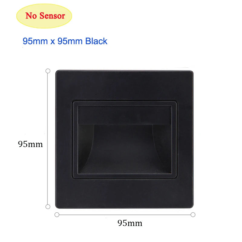 Night Foyer Intelligent Lamp PIR Motion Detector Sensor COB LED Stair Light Recessed Step Ladder Kitchen Foyer Wall Footlight