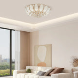 23.5" Flower Shaped Crystal Chandelier, E12 110V Gold Crystal Ceiling Lamp Modern Chandelier Hanging Lamp Flush Mount NEW