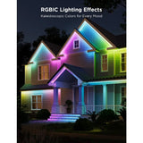 Outdoor Strip Lights with Warm and Cold White, Halloween Decoration, 32.8ft WiFi Outdoor LED Eave Lights Waterproof,