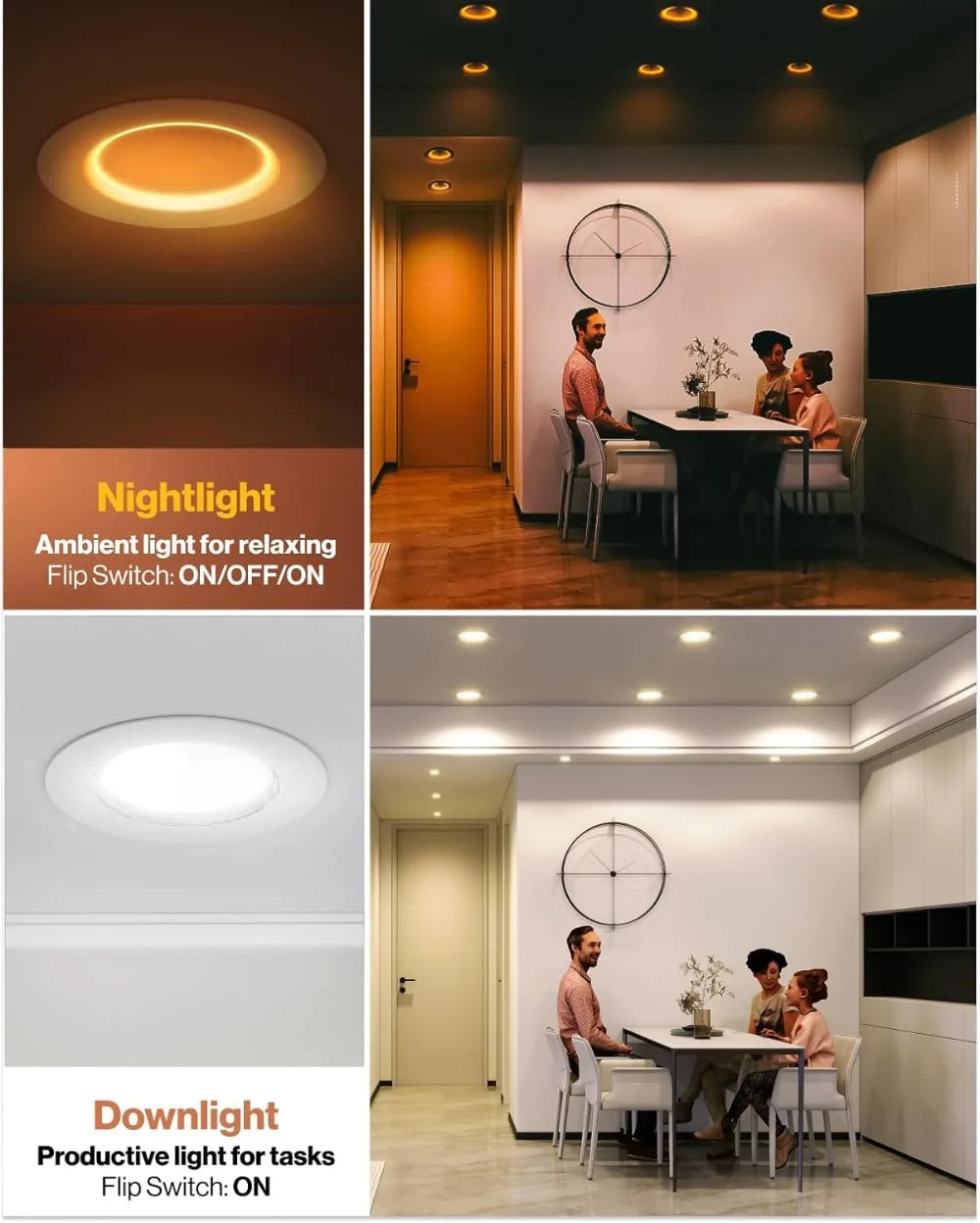 6-Pack 6-Inch LED Retrofit Night Light Downlight - 1000LM CCT Selectable