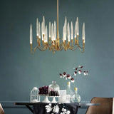 Luxury Crystal Pendant Chandelier Nordic Tree Branch Candle Shaped Indoor Lighting Living Room Bedroom Led Decoration Light