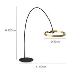 Italian arc floor lamp gold  black LED Fishing ring Light Creative Loft Living Room Bedroom Sofa Corner dinner Standing Lamp