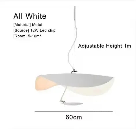 Nordic Modern Metal Gold White Black LED Lotus Leaf Pendant Light Bedroom Living Room Dining Room Interior Decoration Fixtures
