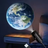 Planet & Moon Projection Night Light - USB Earth & Galaxy Bedroom Ceiling Lamp