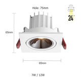 Led Downlight Recessed Deep Anti-glare Led Ceiling Downlights Single/ Double Dimmable 12W 24W For Home Bedroom Spot Office Lamp