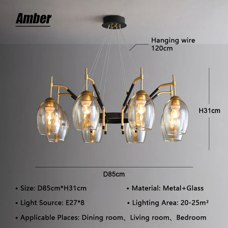 Nordic Pendant Lamp For Living Room Hall Bedroom Vintage Led Farmhouse Chandelier Interior Home Decors Ceiling Lighting Fixture