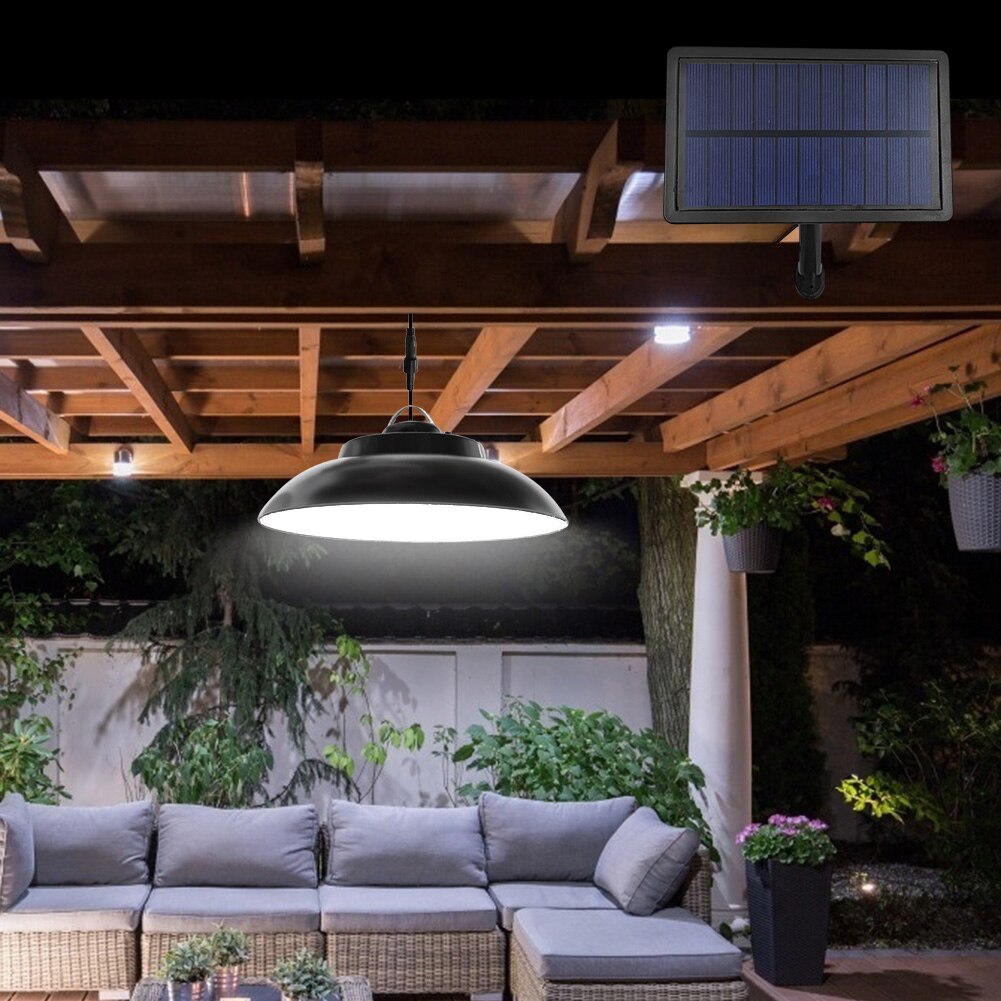 LED Solar Lamp Remote Control Ceiling Light Outdoor Garden Hanging Decoration