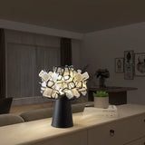 Nordic Italian Designer Flower LED Table Lamp (E14 Bulb Base) - Simple Modern Creative Accent Desk Light for Bedroom Bedside & Living Room Decor