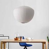Japanese Wabi-Sabi White Silk E27 Pendant Light - Nordic Art Fabric Ceiling Chandelier Lamp Fixture for Living Room, Dining Room & Bedroom
