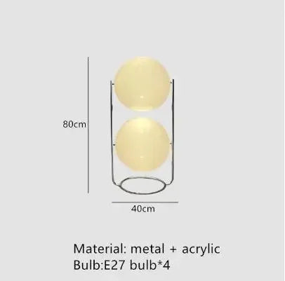 Desk lamp LED Metal Chrome Light Living Room Hotel Room  White Acrylic Ball Lights Home Art Deco art work light