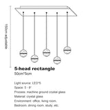 LED Villa Staircase Pendant Lights Long Cable Hanging crystal glass ball droplight for Restaurant Bar Indoor Decorative