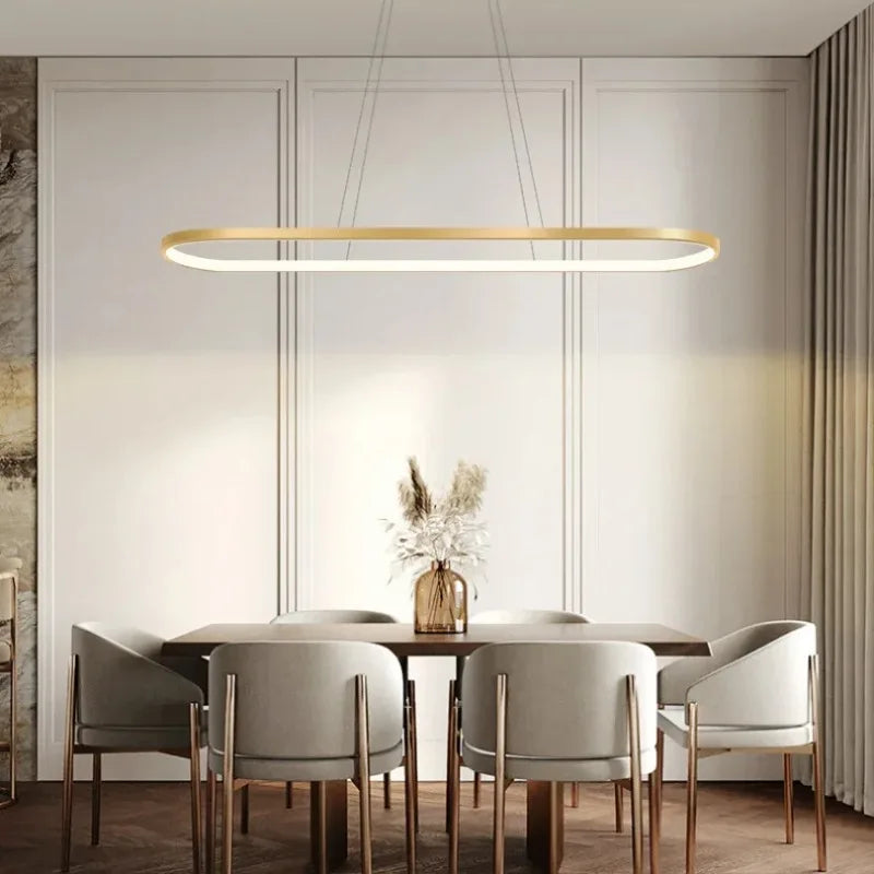 Nordic Lamp Modern LED Ring Pendant Light Kitchen Dining Room Island Indoor Chandelier Hanging Lamp Suspension String Design