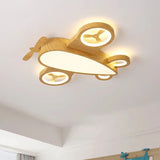 Children's Room Airplane Ceiling Lights Log Color LED Helicopter Light Nordic Modern Lamp Warm Youth Room Bedroom Chandelier