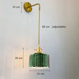 Nordic Green Minimalist Glass Light Chandelier Creative Wall Lights Personality Brass Decors Sconce Bedroom Bedside Dining Room
